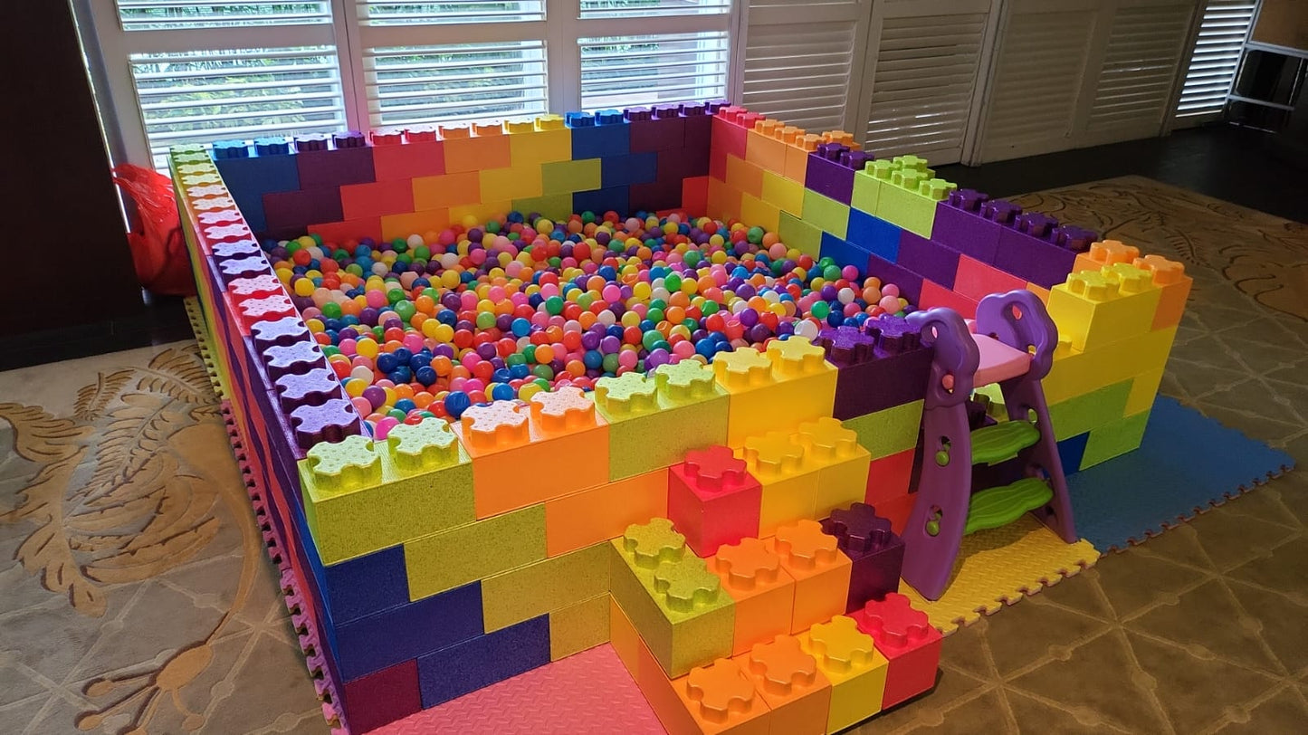Rainbow Foam Brick Wall Ball Pit