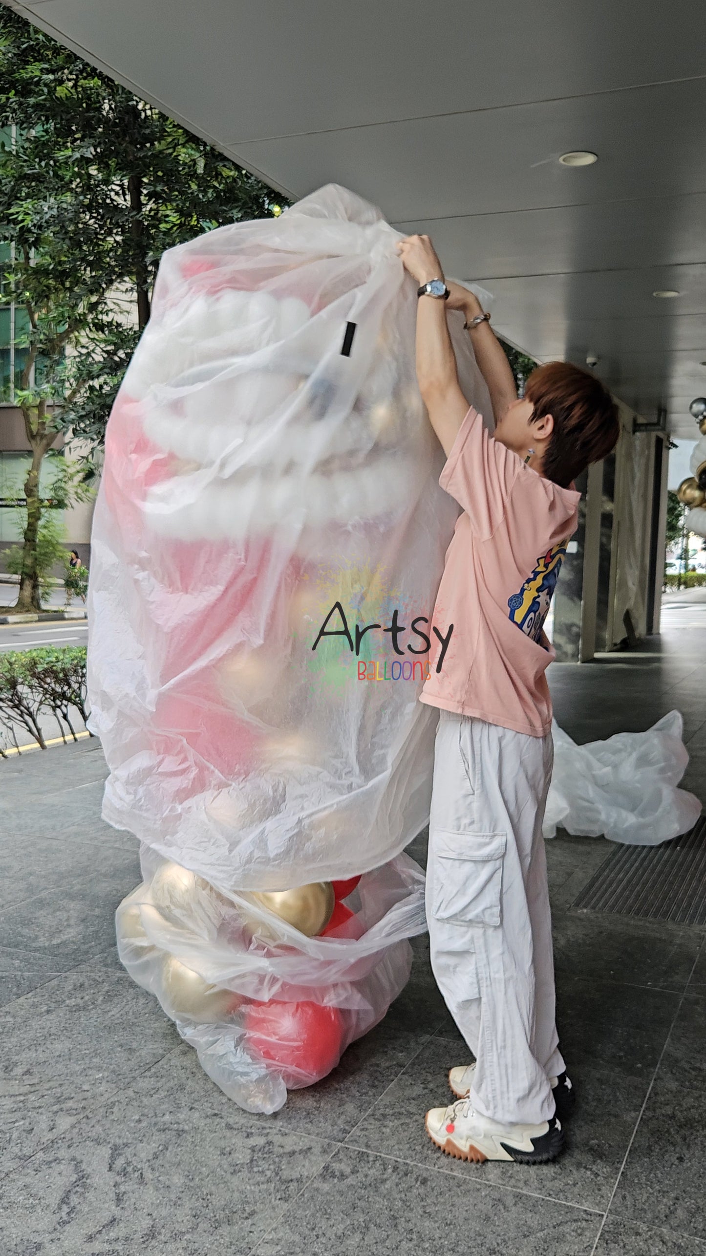 Grand Opening Lion Head Balloon Decoration | 1.8m–2.5m Adjustable Columns | Delivered Ready-Made