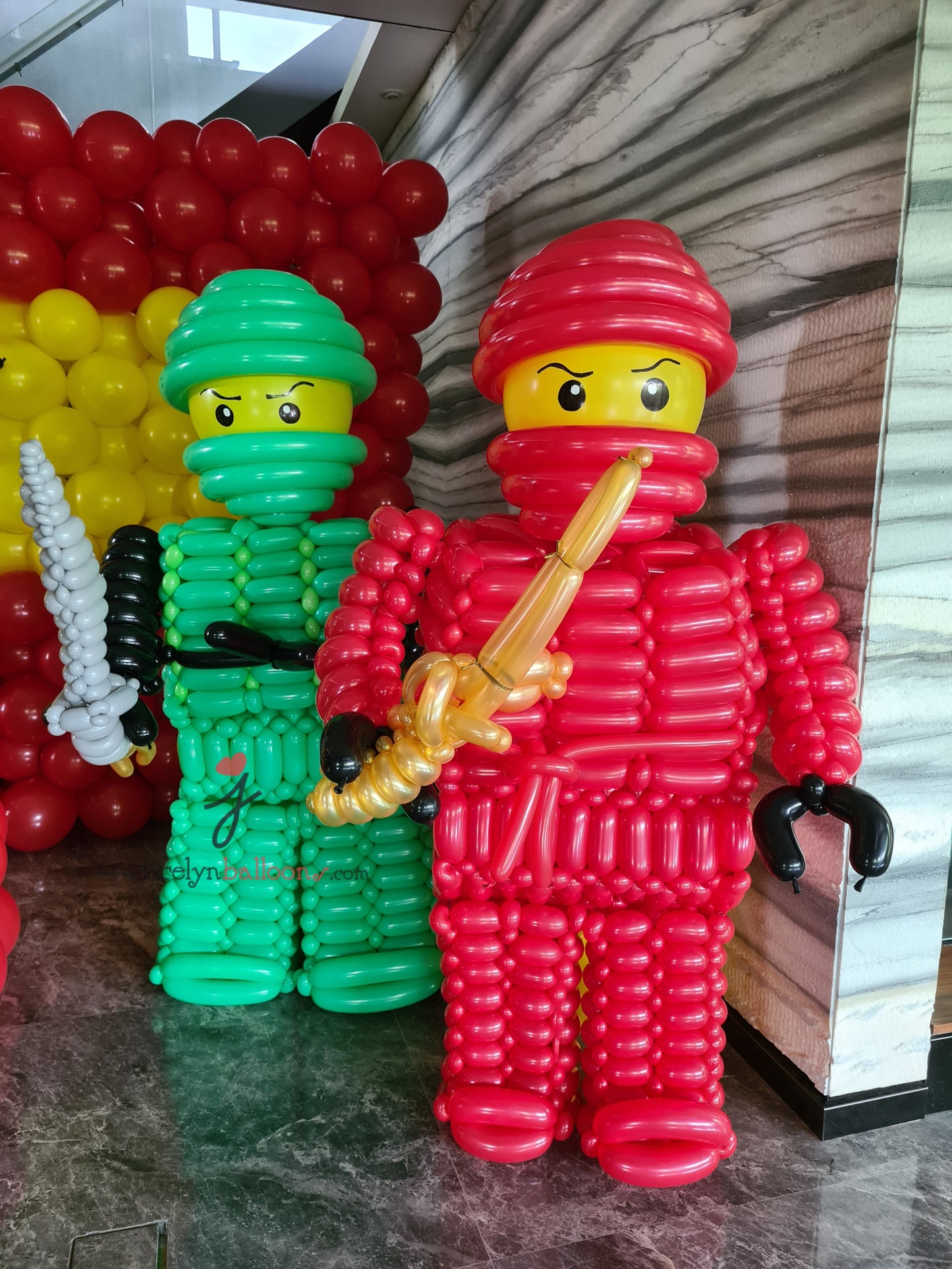 Lego Ninjago Themed Balloon Backdrop & 1.8m Tall Lego Ninjago