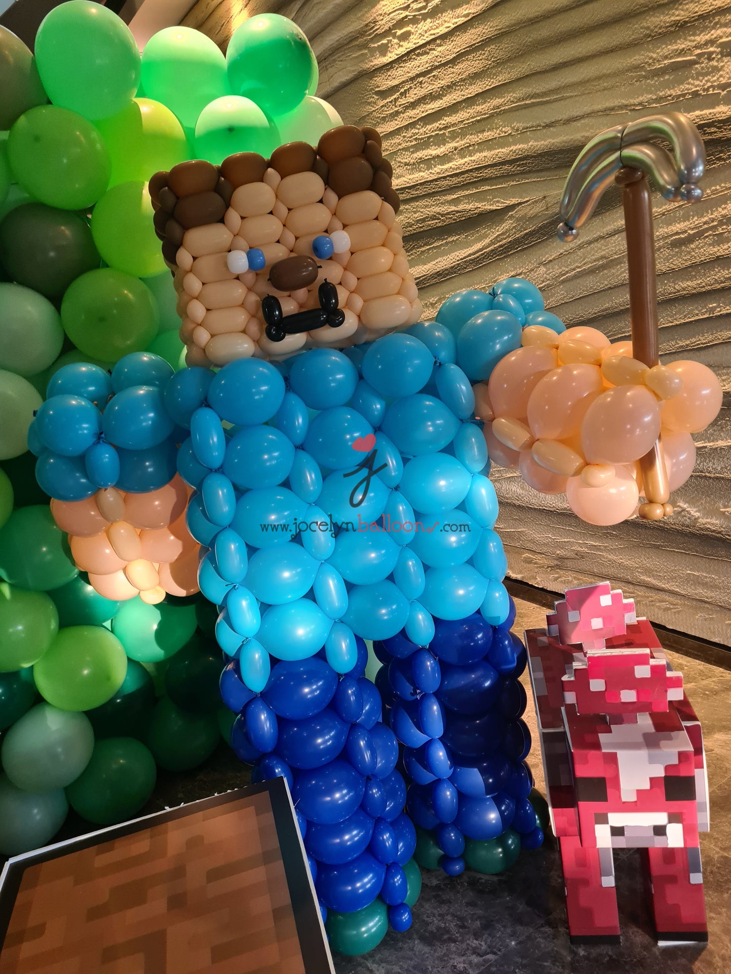 Minecraft Themed Balloon Backdrop Decorations