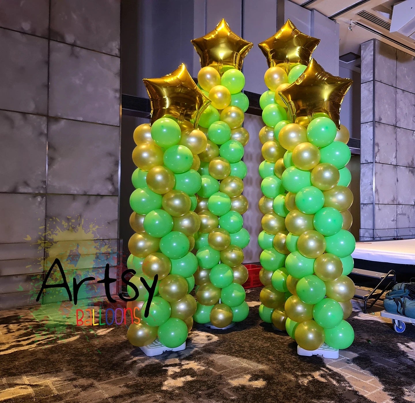 A Pair Of Super Tall Balloon Columns