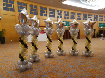 A Pair of Lead-way Balloon Columns with Star On Top - photo 3