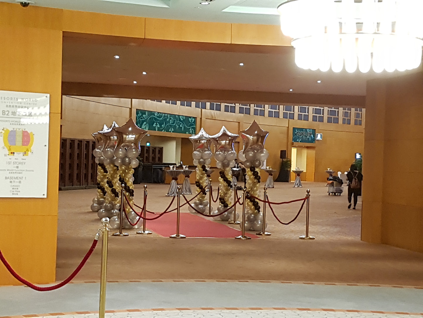 A Pair of Lead-way Balloon Columns with Star On Top