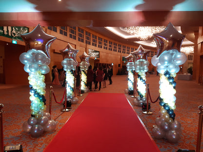 A Pair of Lead-way Balloon Columns with Star On Top - photo 7