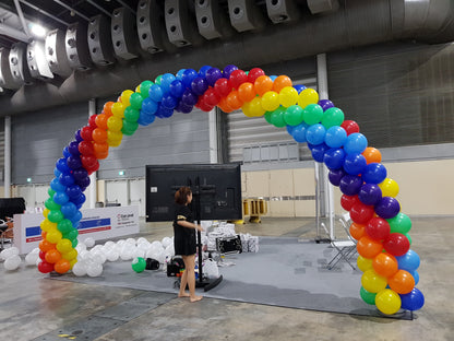 Rainbow Balloon Arch by BalloonClub Singapore