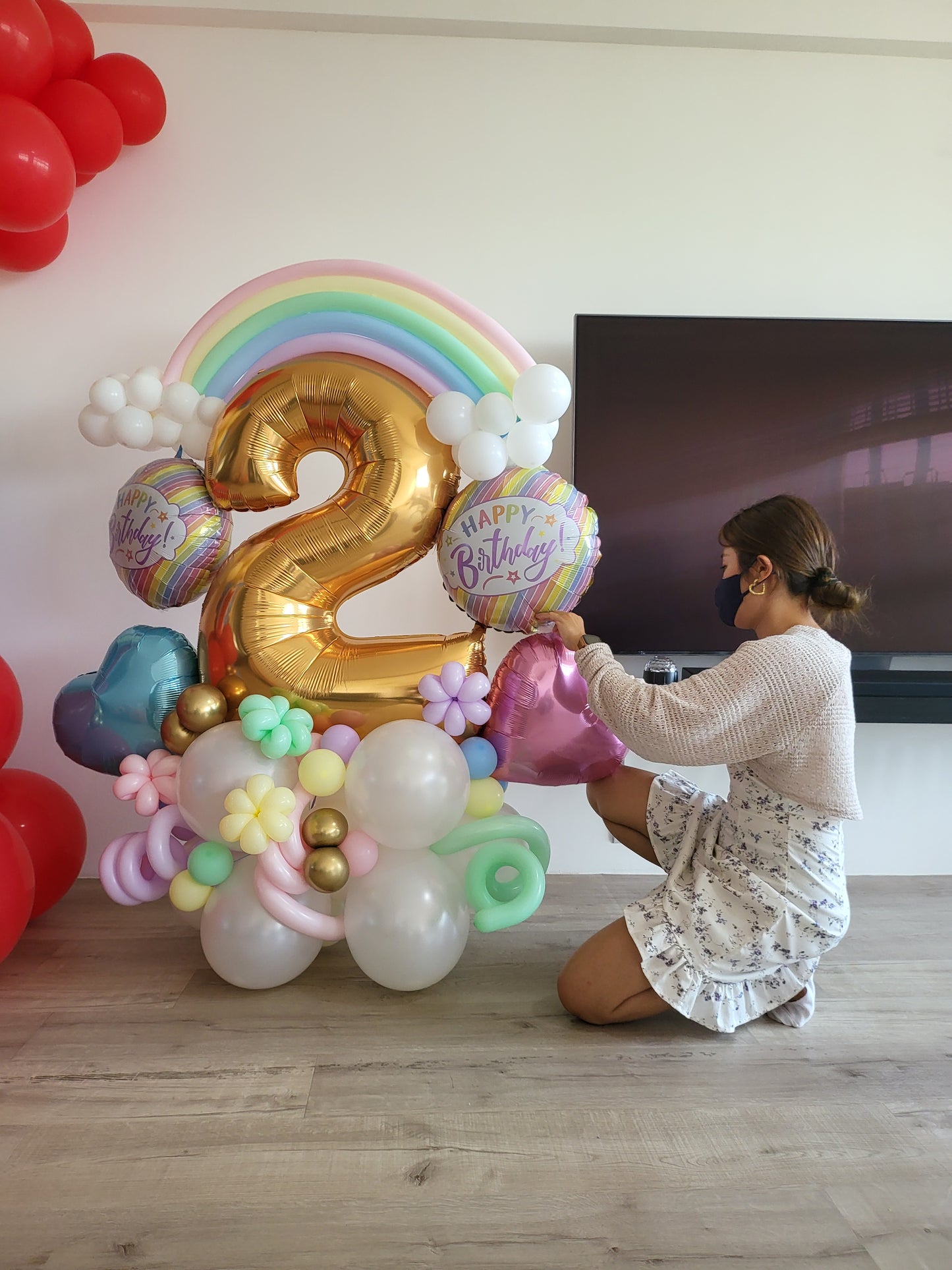 Pastel Rainbow 3D Balloon Marquee Display