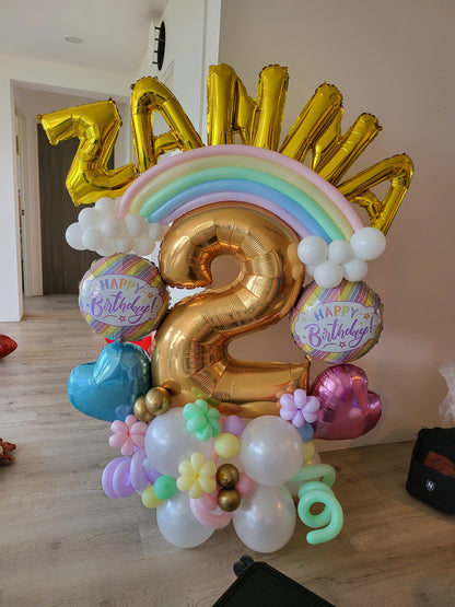 Pastel Rainbow 3D Balloon Marquee Display - photo 4