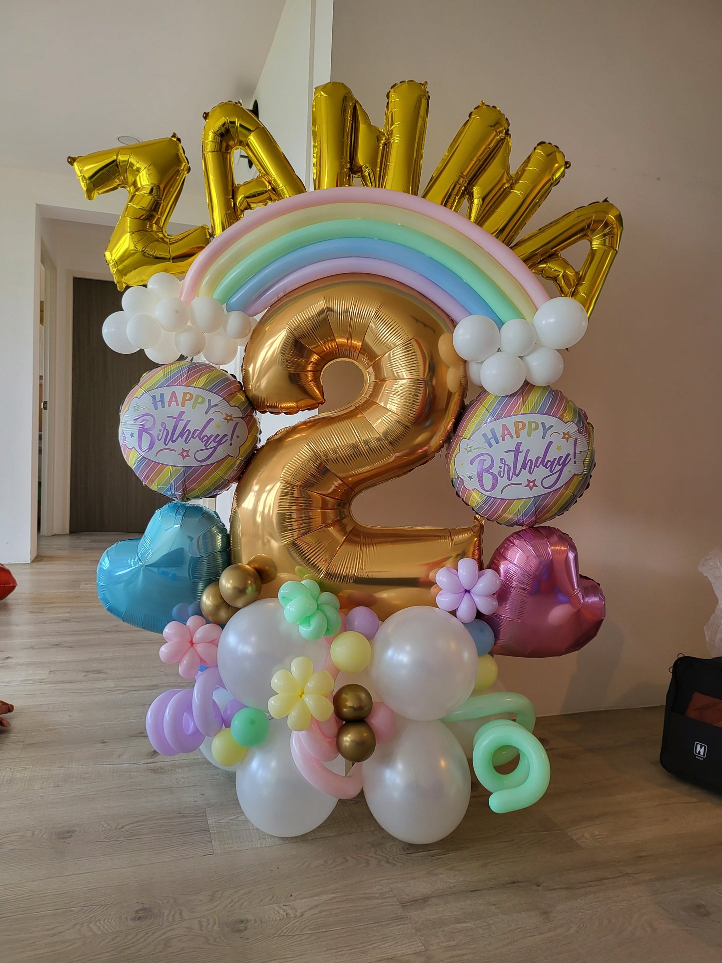 Pastel Rainbow 3D Balloon Marquee Display