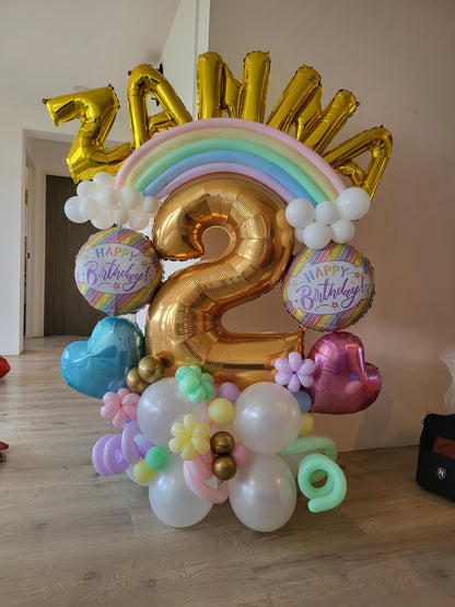 Pastel Rainbow 3D Balloon Marquee Display - photo 2