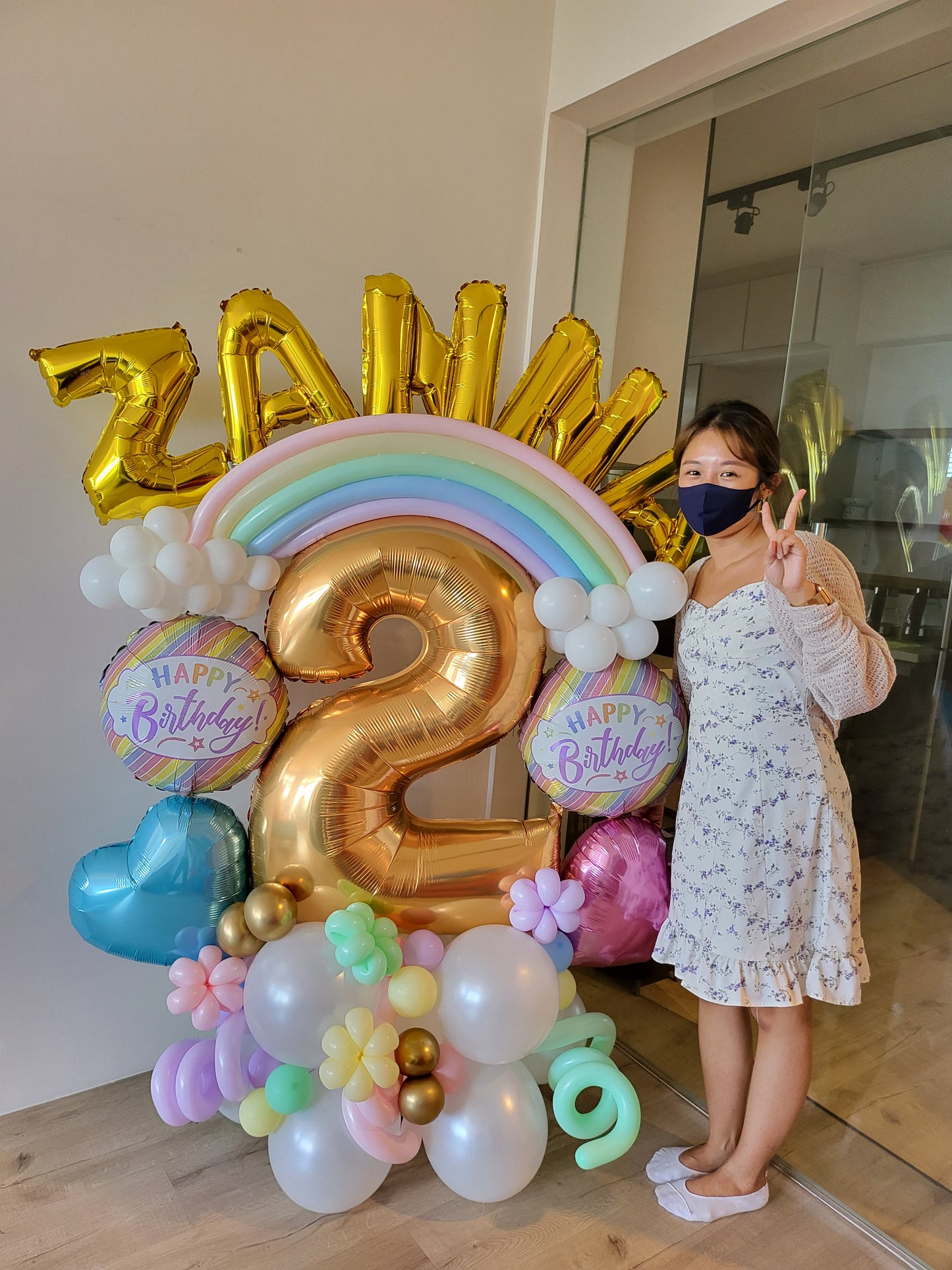 Pastel Rainbow 3D Balloon Marquee Display