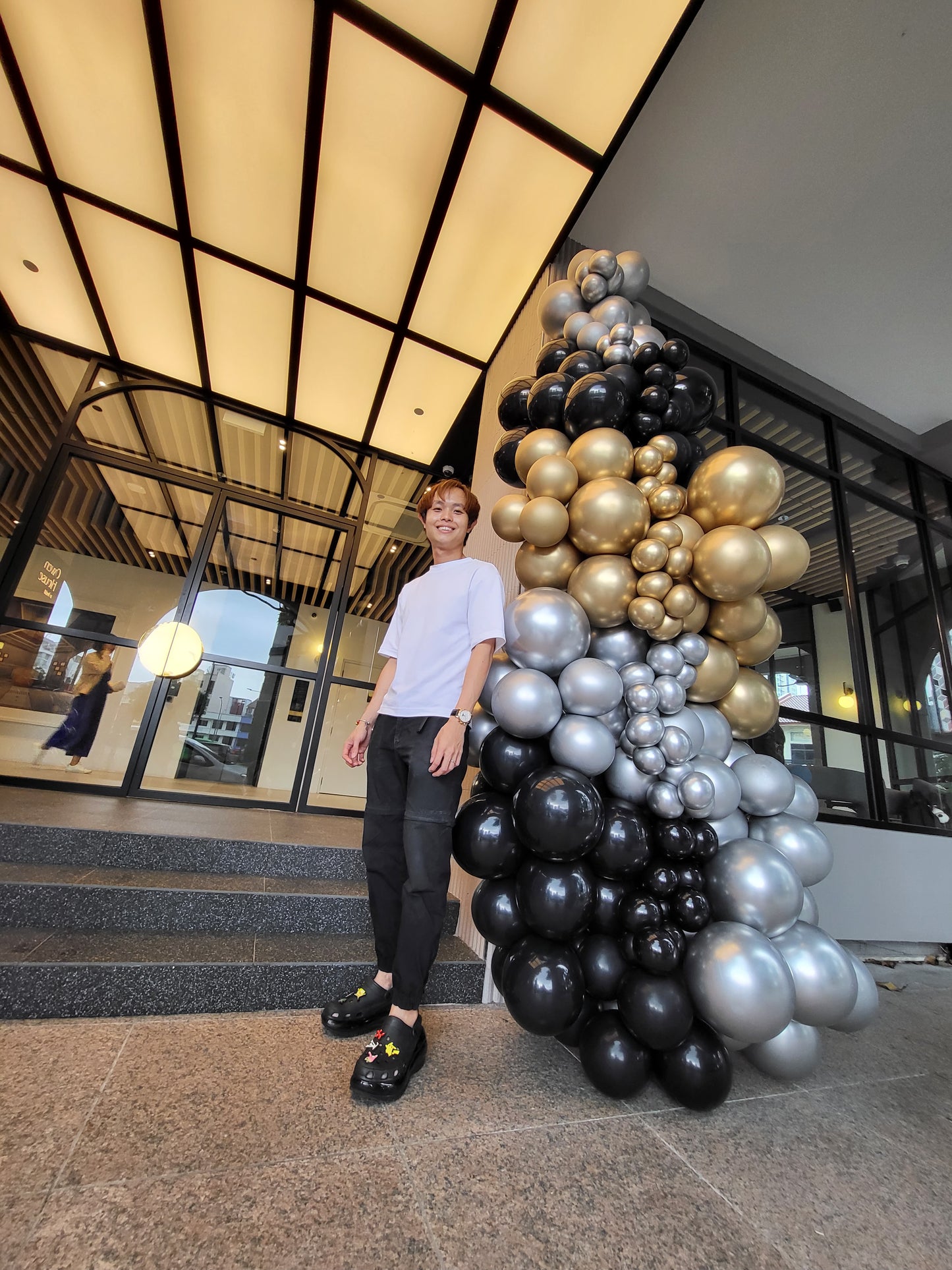 Chrome Gold, Silver & Black Organic Garlands Decorations