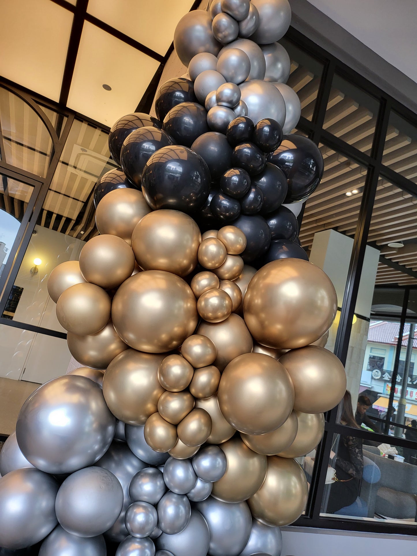 Chrome Gold, Silver & Black Organic Garlands Decorations