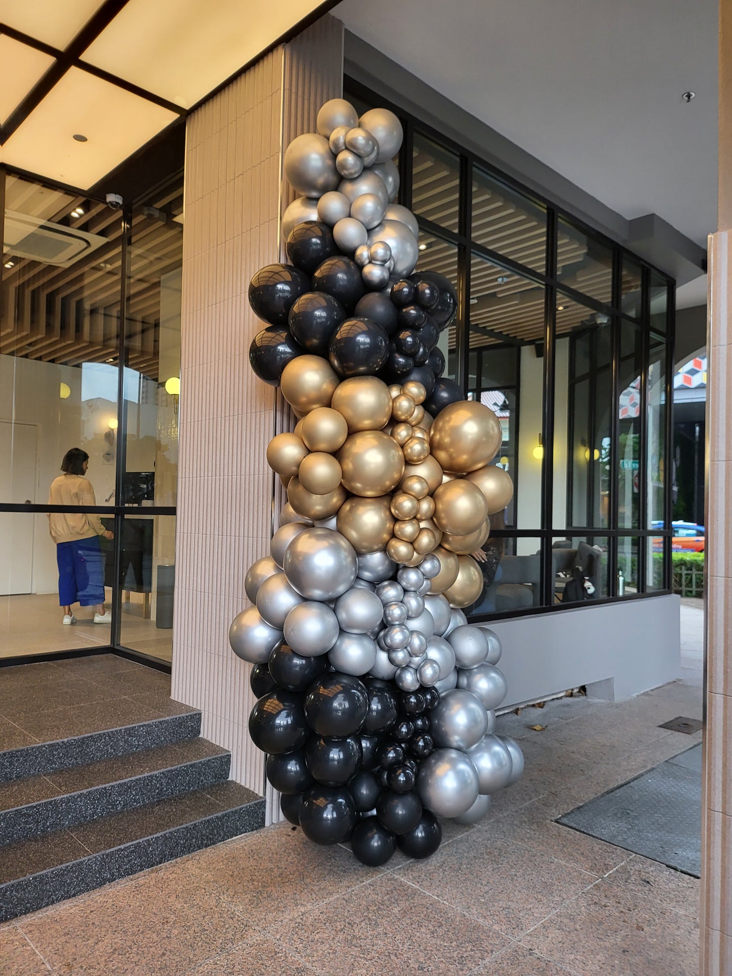 Chrome Gold, Silver & Black Organic Garlands Decorations