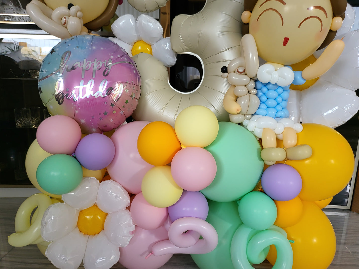 Balloon Marquee 3D Display Pastel "3" Theme