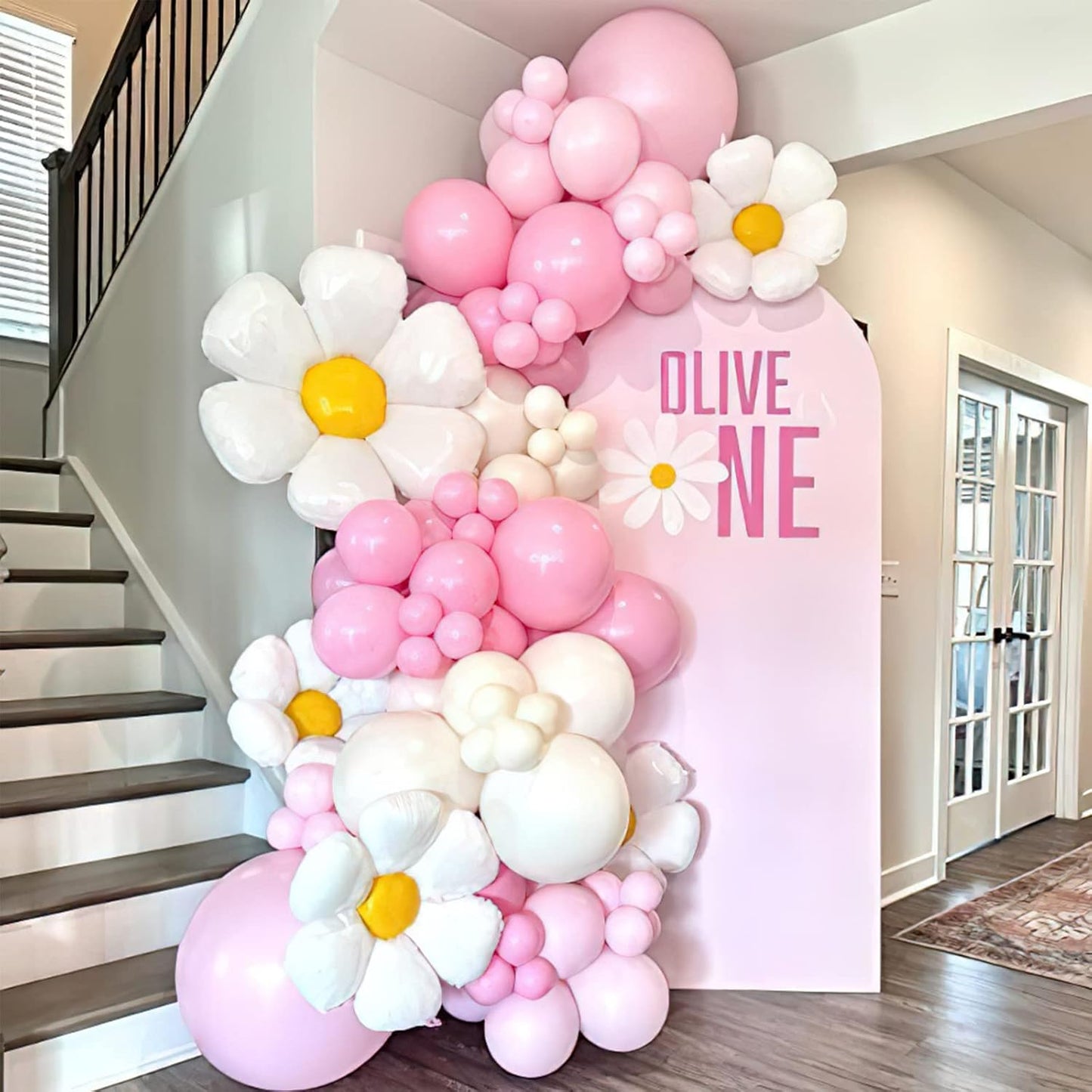 Petite Customised Backdrop with Organic Balloon Garland