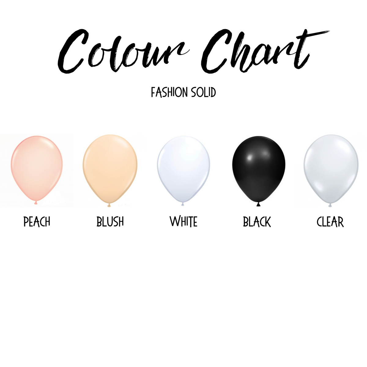 Latex balloon colour chart 2