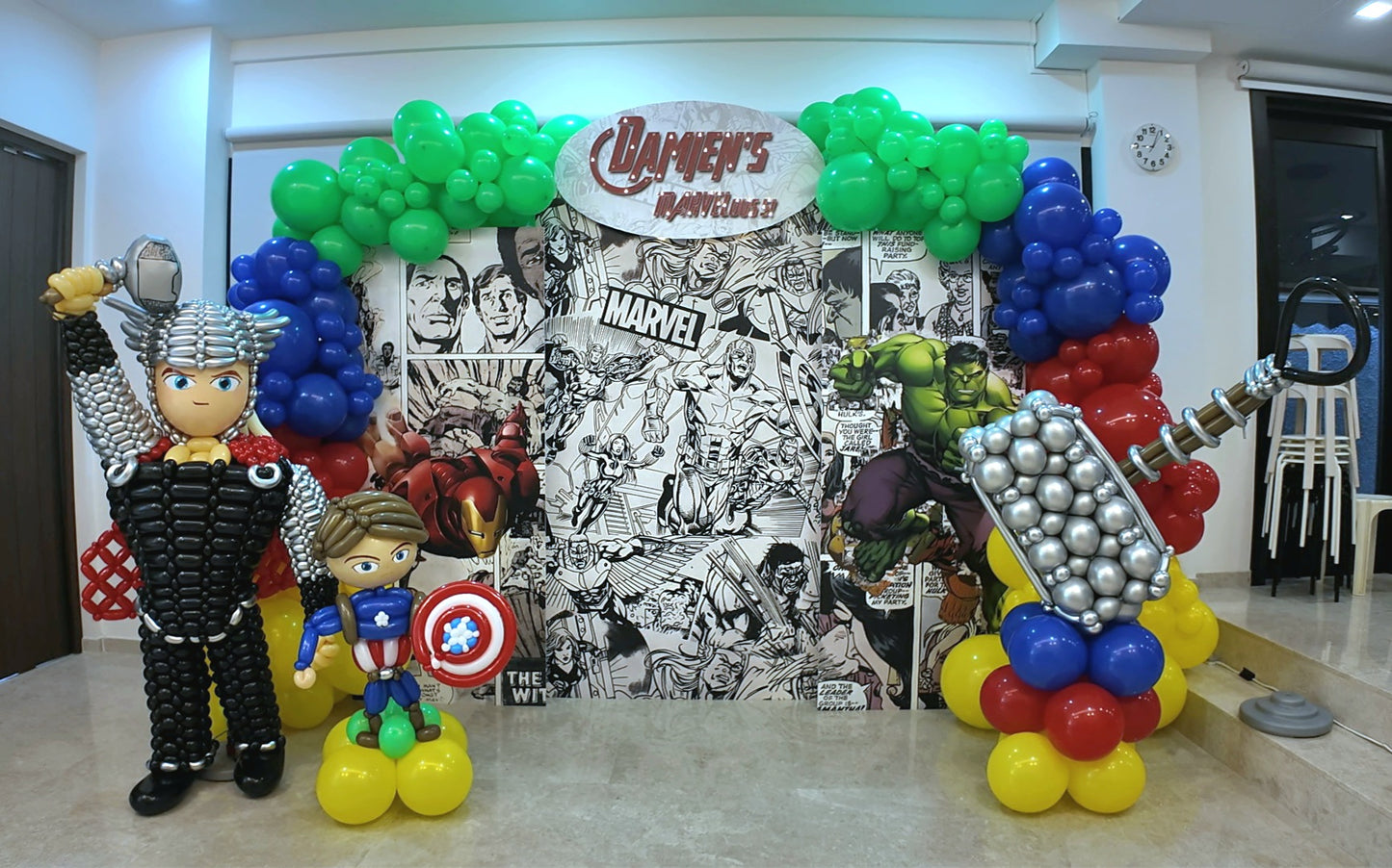Ample Customised Themed Balloon Backdrop with Custom 3D Balloon Sculpture