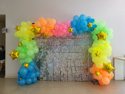 Shimmer Backdrop with Organic Balloon Garland - photo 7