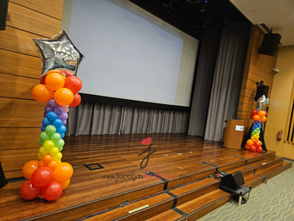 A Pair of Rainbow Star Balloon Columns - photo 3