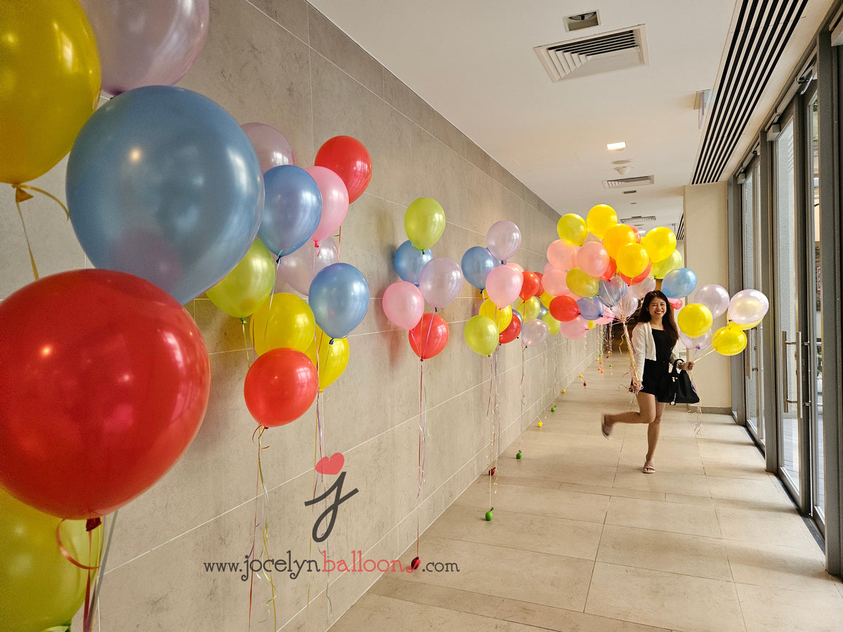 Helium balloon bouquet by BalloonClub Singapore