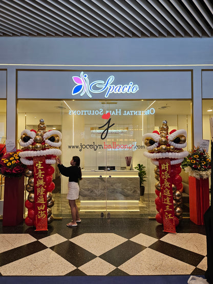 Grand Opening Chinese Lion Dance with Chinese Couplets Balloon Display - photo 3