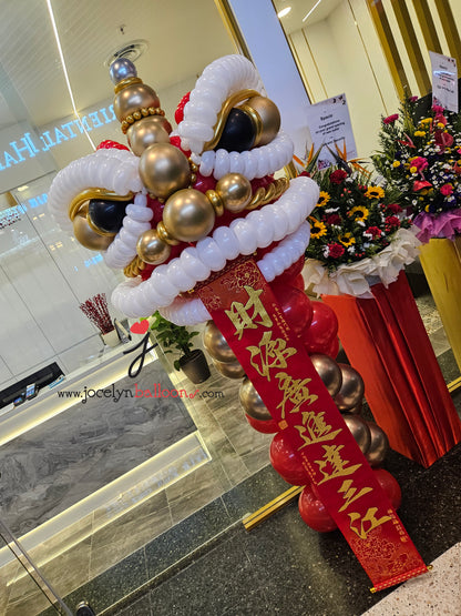 Grand Opening Chinese Lion Dance with Chinese Couplets Balloon Display - photo 4