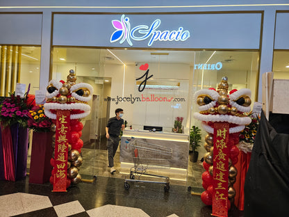 Grand Opening Chinese Lion Dance with Chinese Couplets Balloon Display - photo 5