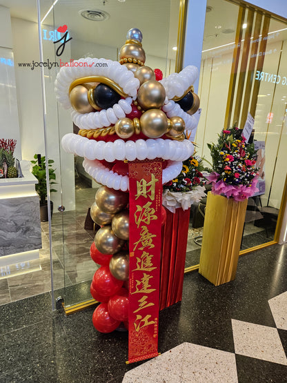 Grand Opening Chinese Lion Dance with Chinese Couplets Balloon Display - photo 6
