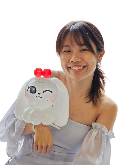 Ive WonYong's Minive Rabbit Bracelet Balloon Sculpture by BalloonClub Singapore