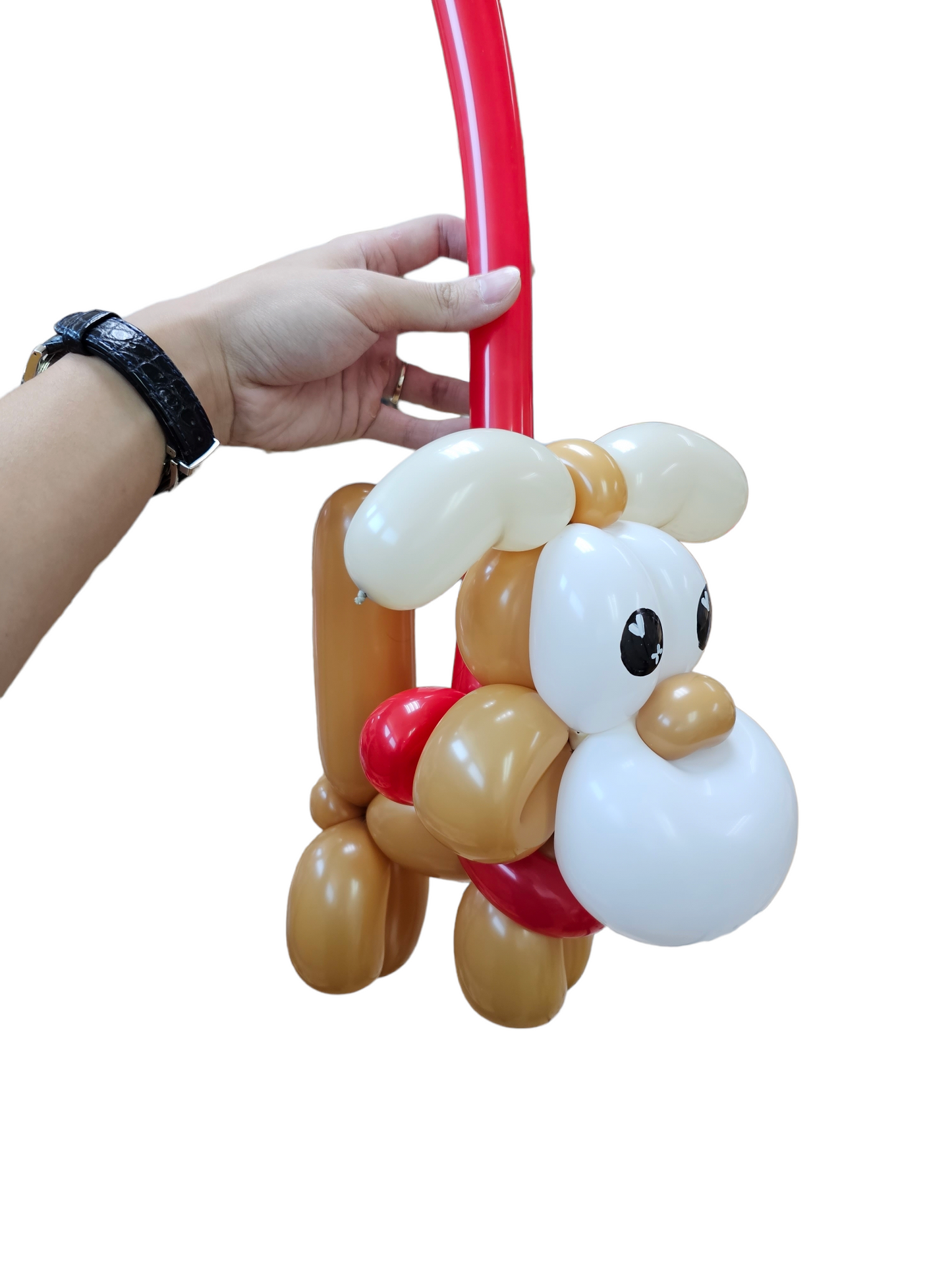 Dog with Leash Balloon Sculpture