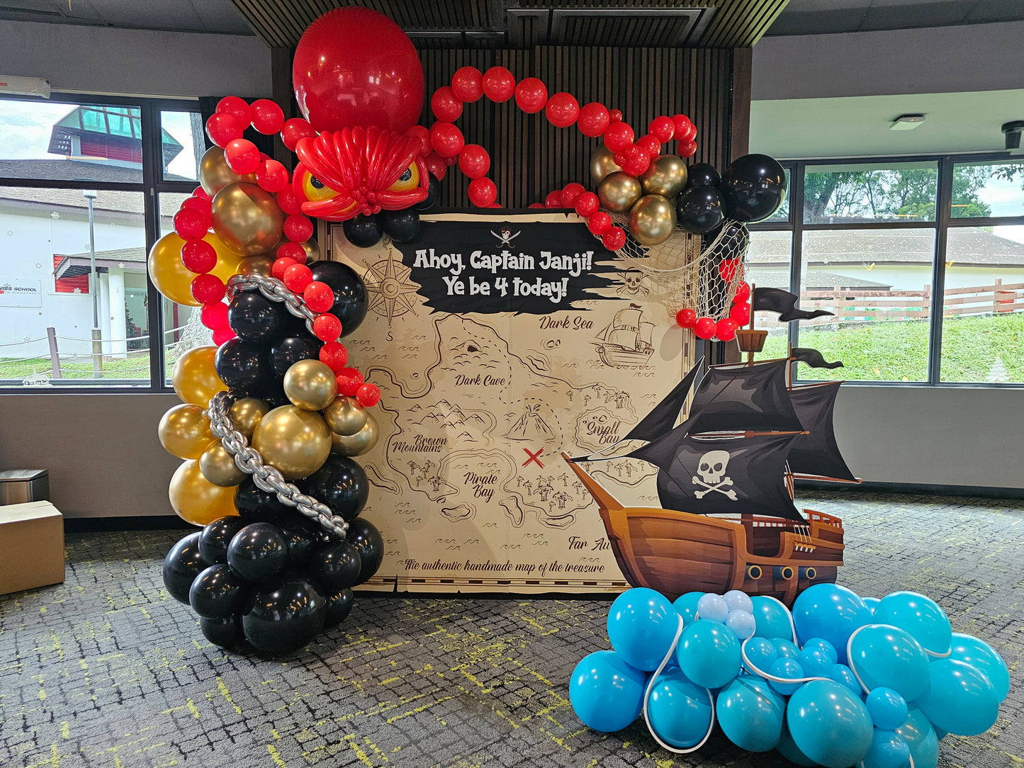 Standard Customised Balloon Backdrop with Organic Balloon Garland