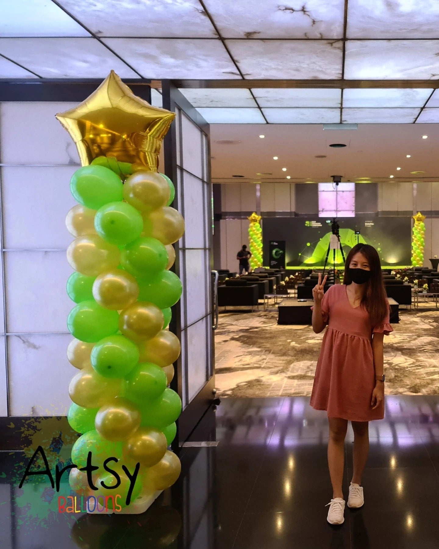 A Pair Of Super Tall Balloon Columns