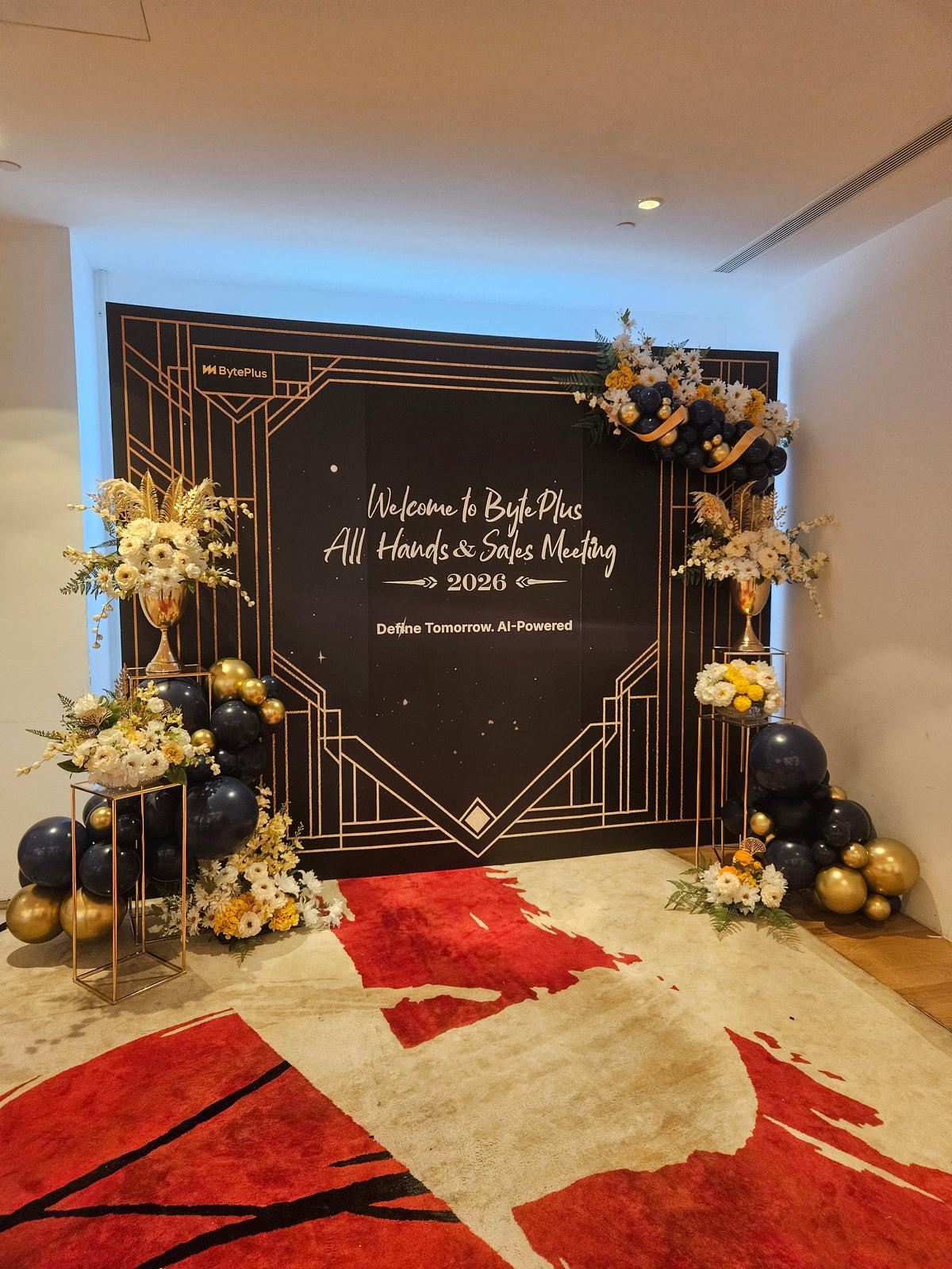 Ample Customised Organic Balloon Backdrop + FREE 2 Sculptures, Number Balloon & Cake Table