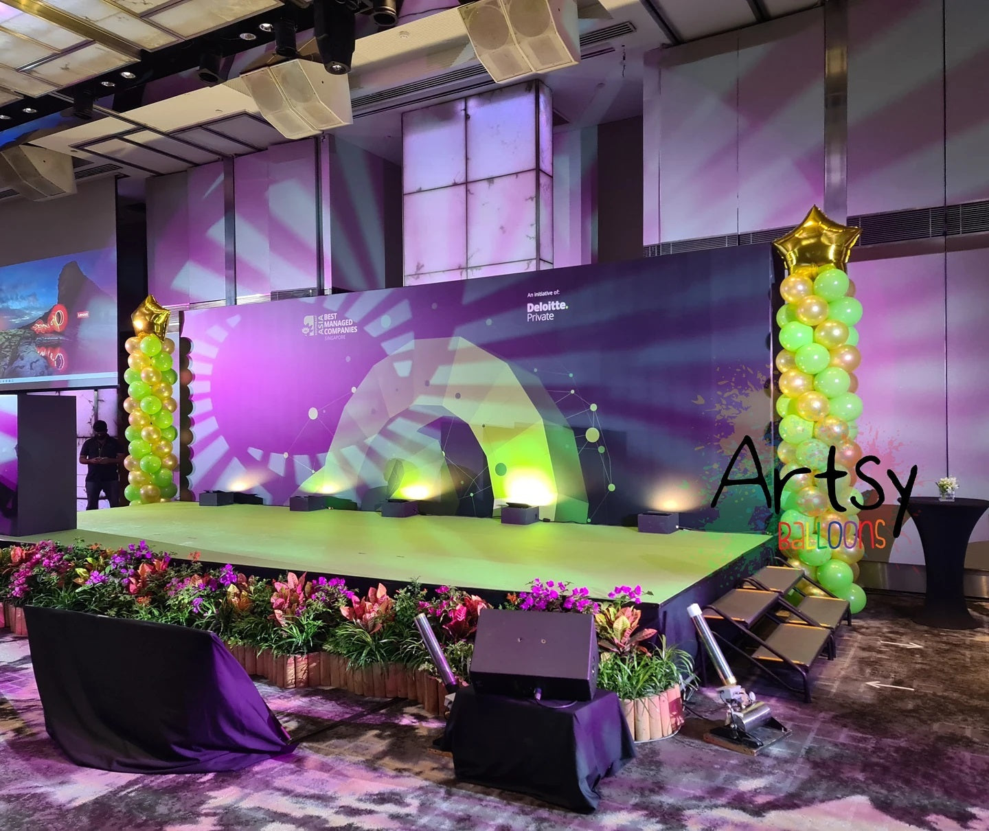 A Pair Of Super Tall Balloon Columns