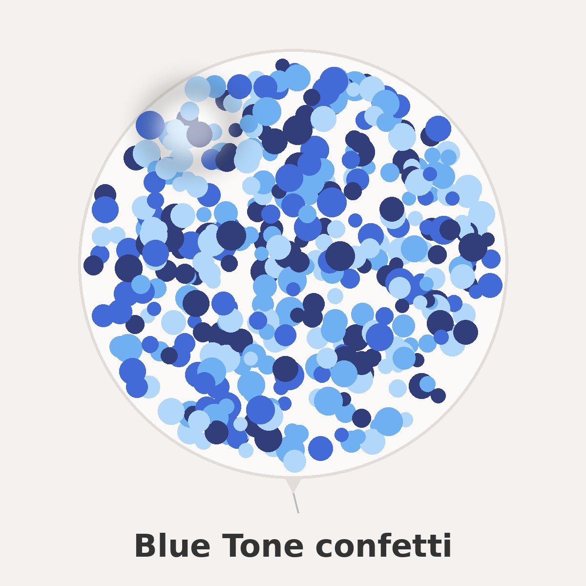 Blue Tone confetti colour reference: navy, blue and light blue
