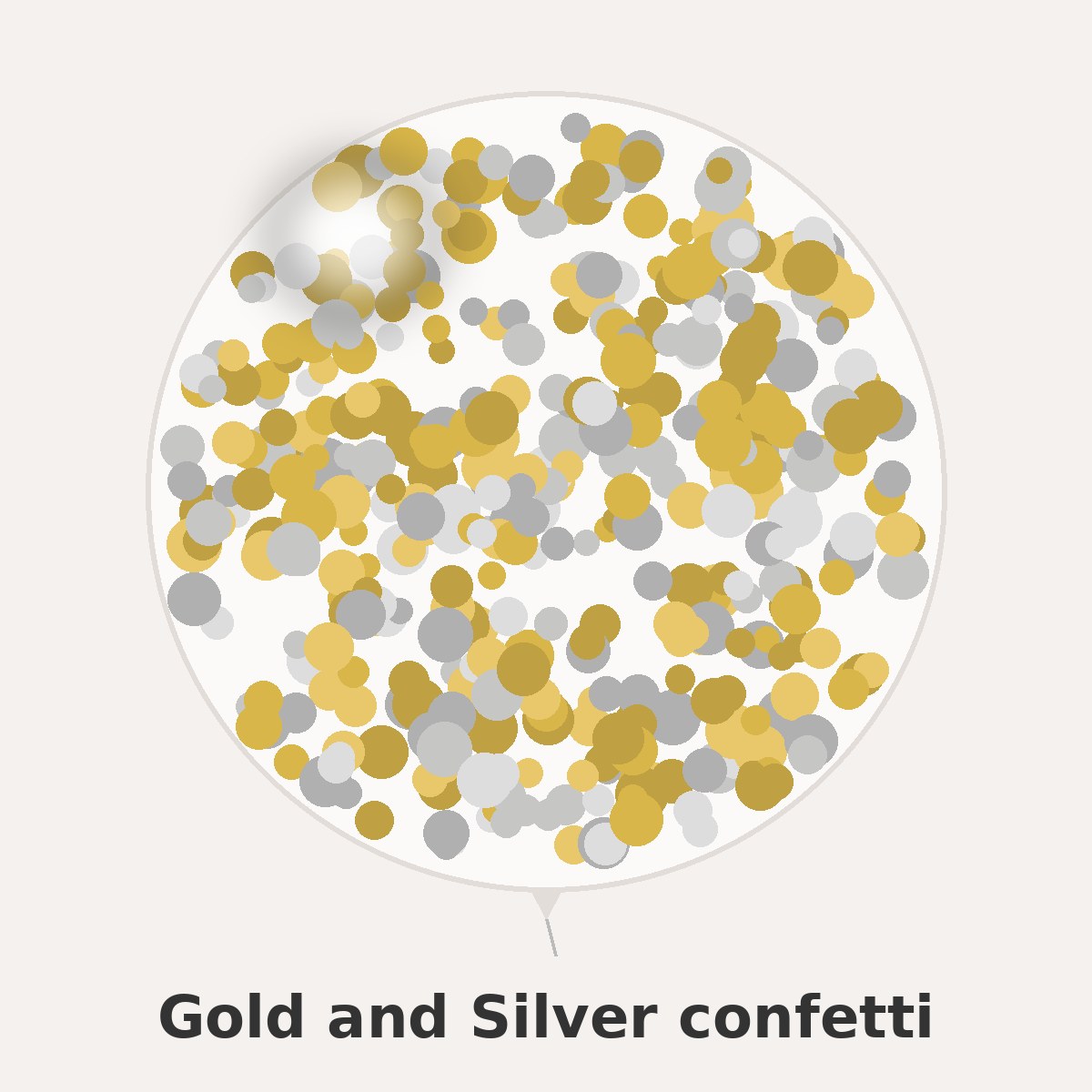 Gold and Silver confetti colour reference: metallic gold and silver