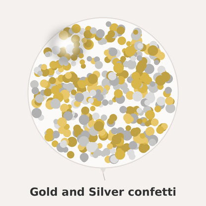 Gold and Silver confetti colour reference: metallic gold and silver