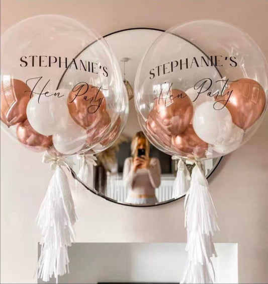 24" Clear Bobo Customised Text Balloon