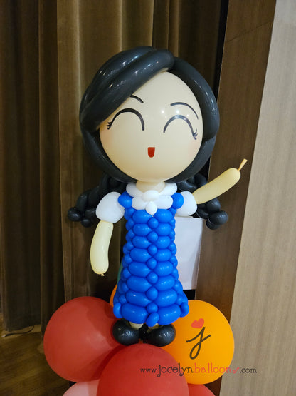 A Pair of Balloon Columns with Balloon Sculpture School Boy & School Girl - photo 6