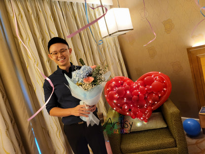 Wedding Proposal Hotel Room Balloon Decorations - photo 5