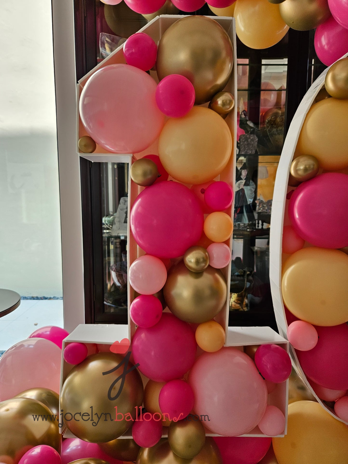 "16" Number Marquee With Organic Balloon Garland