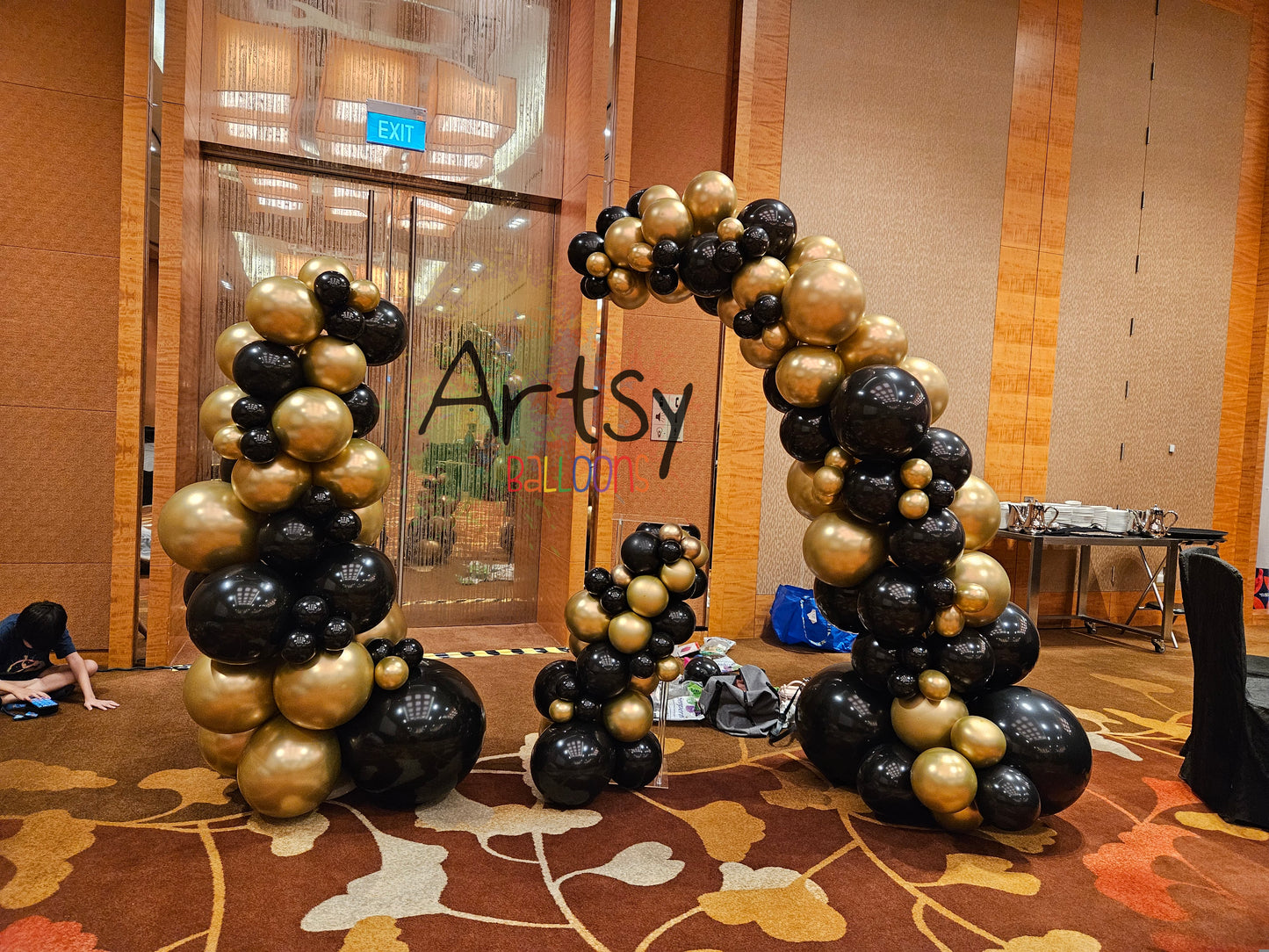 Masquerade Grandeur Balloon Arch | Black & Gold Luxury Event Decoration