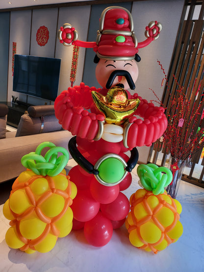 God Of Fortune Balloon Sculpture (Cai Shen Ye) by BalloonClub Singapore