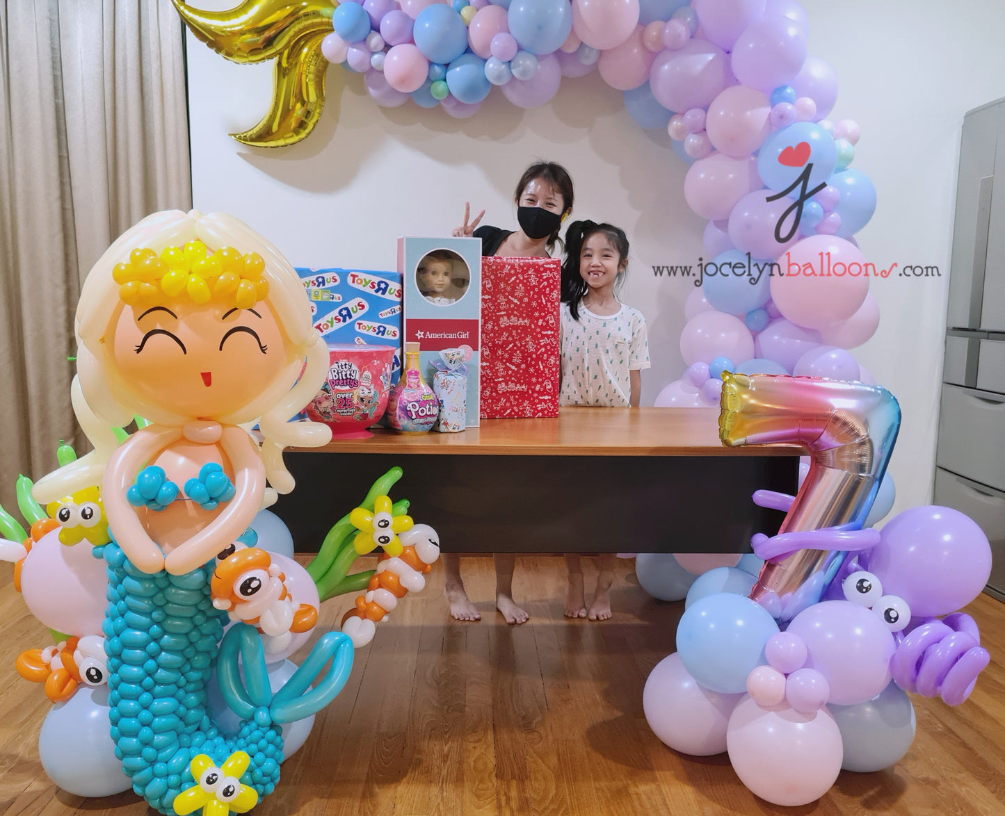 Mermaid Tail Organic Backdrop & Life Sized Mermaid