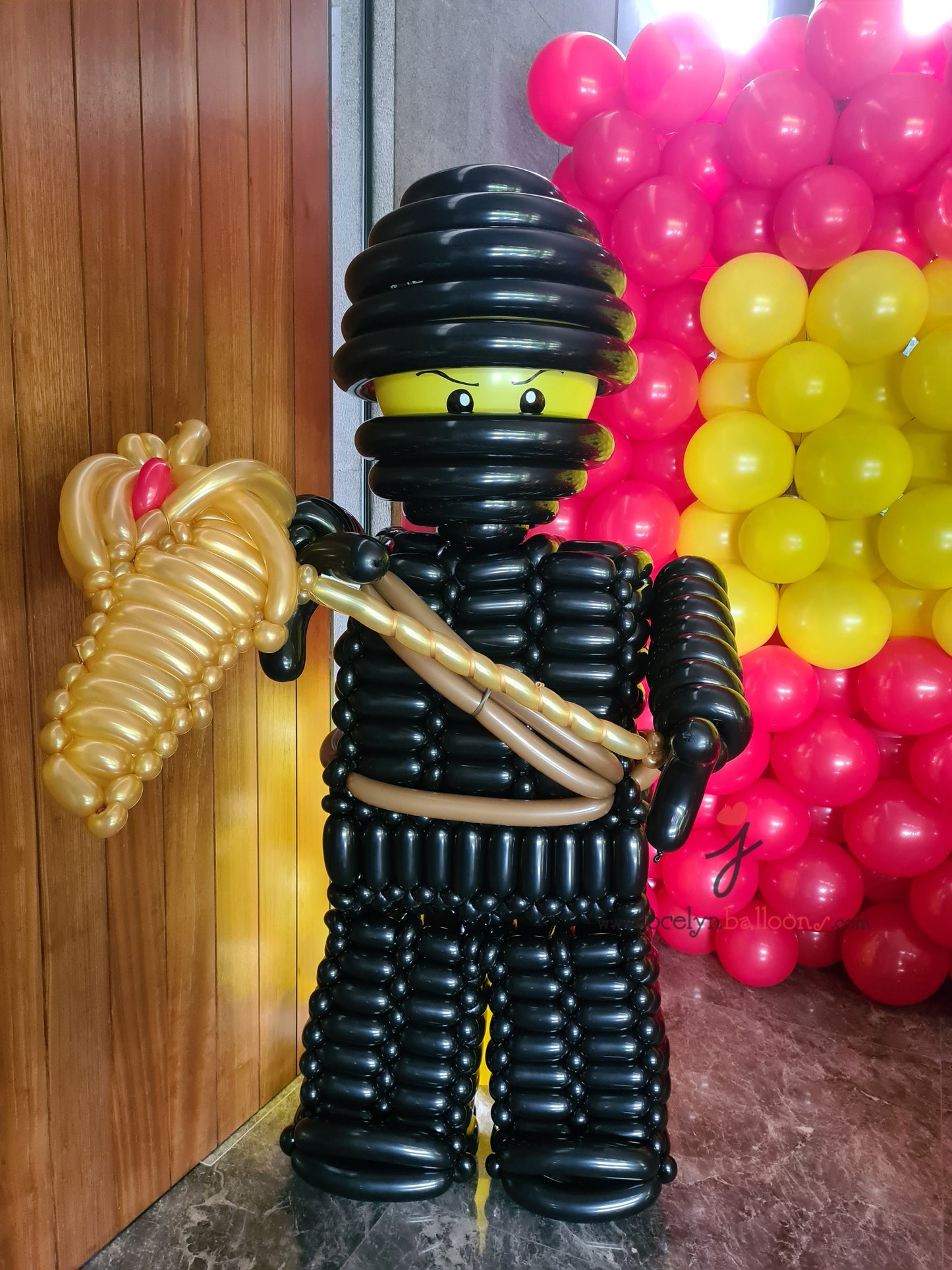 Lego Ninjago Themed Balloon Backdrop & 1.8m Tall Lego Ninjago