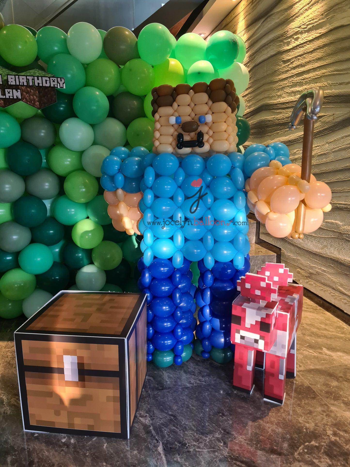 Minecraft Themed Balloon Backdrop Decorations